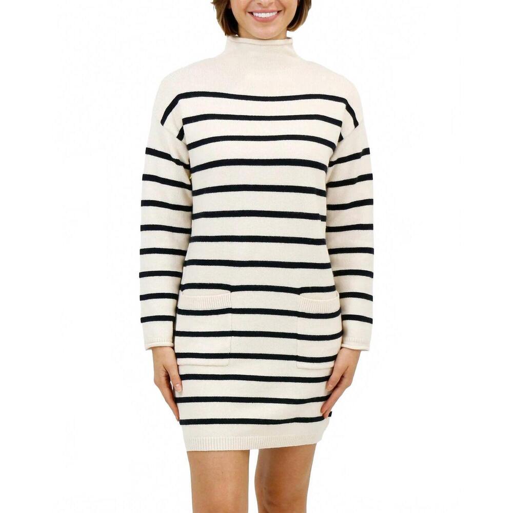 NEW GRACE AND LACE striped sweater dress in natural-black